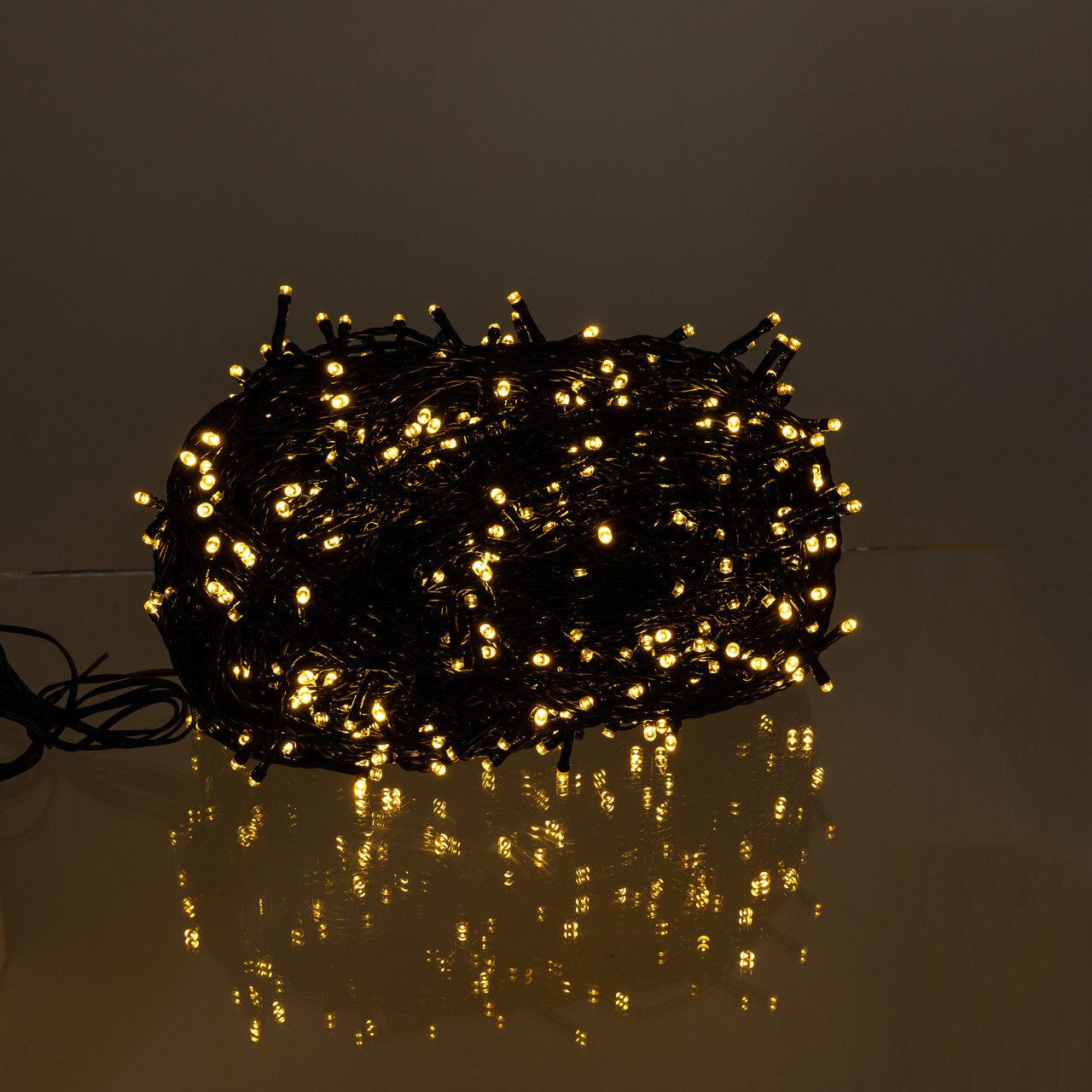 Новорічна гірлянда вулична 100 м 1000 LED із сонячною батареєю 8 режимів роботи чорний провід Жовте світло SB1000L100MBY, фото 1