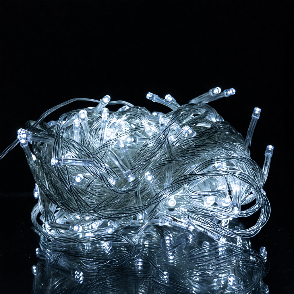 Новорічна гірлянда кімнатна нитка 18 м 180 LED білий провід Білий W180LED18MWW, фото 1