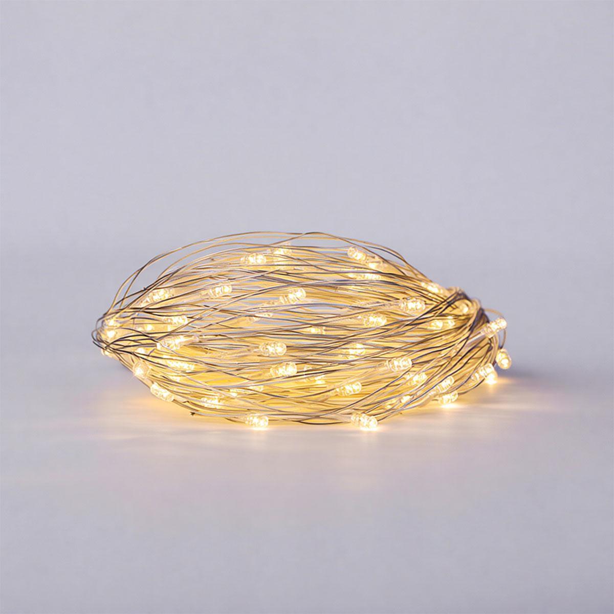 Новорічна гірлянда штора 2х2 м 80 LED кімнатна білий провід Жовтий ZWM2280LEDY, фото 1