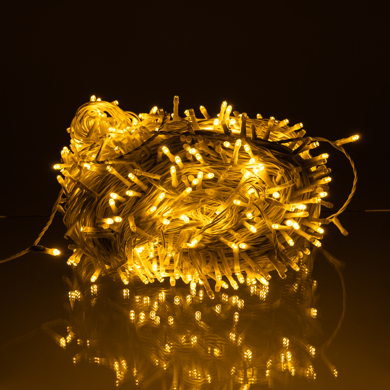 Гірлянда Різдвяна фея вулична 100 м 1000 LED білий провід Жовтий CF1000L100MWY, фото 1