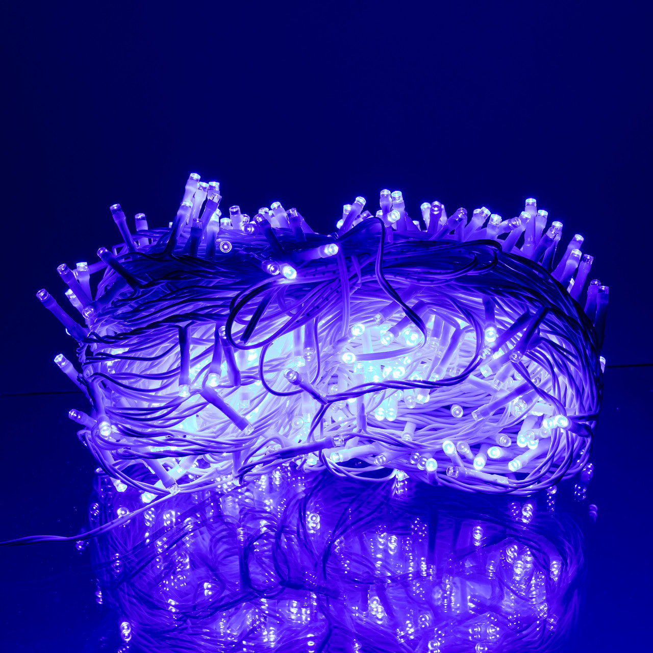 Гірлянда Різдвяна фея вулична 50 м 500 LED білий провід Синій CF500L50MWBL, фото 1