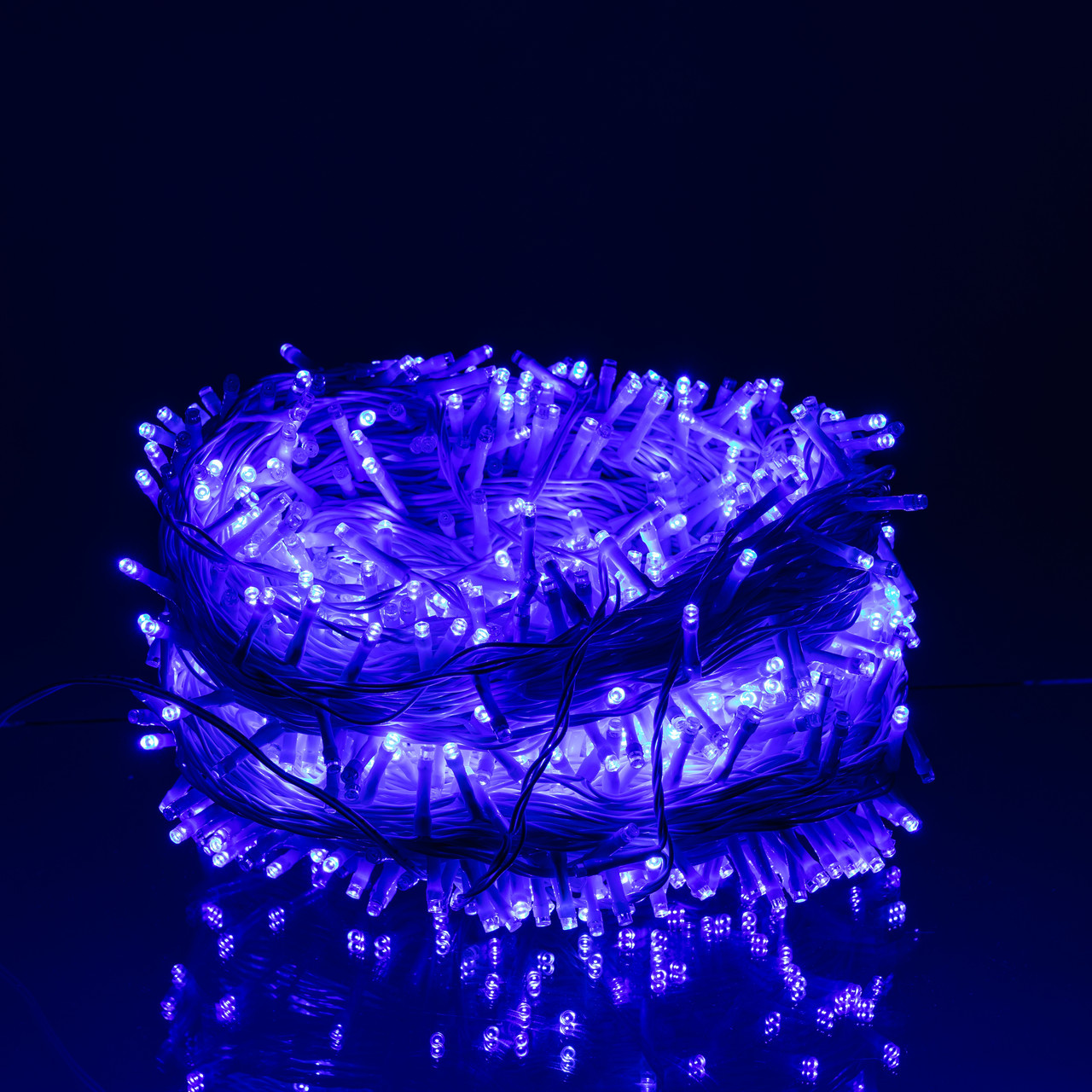 Гірлянда Різдвяна фея вулична 100 м 1000 LED білий провід Синій CF1000L100MWBL, фото 1