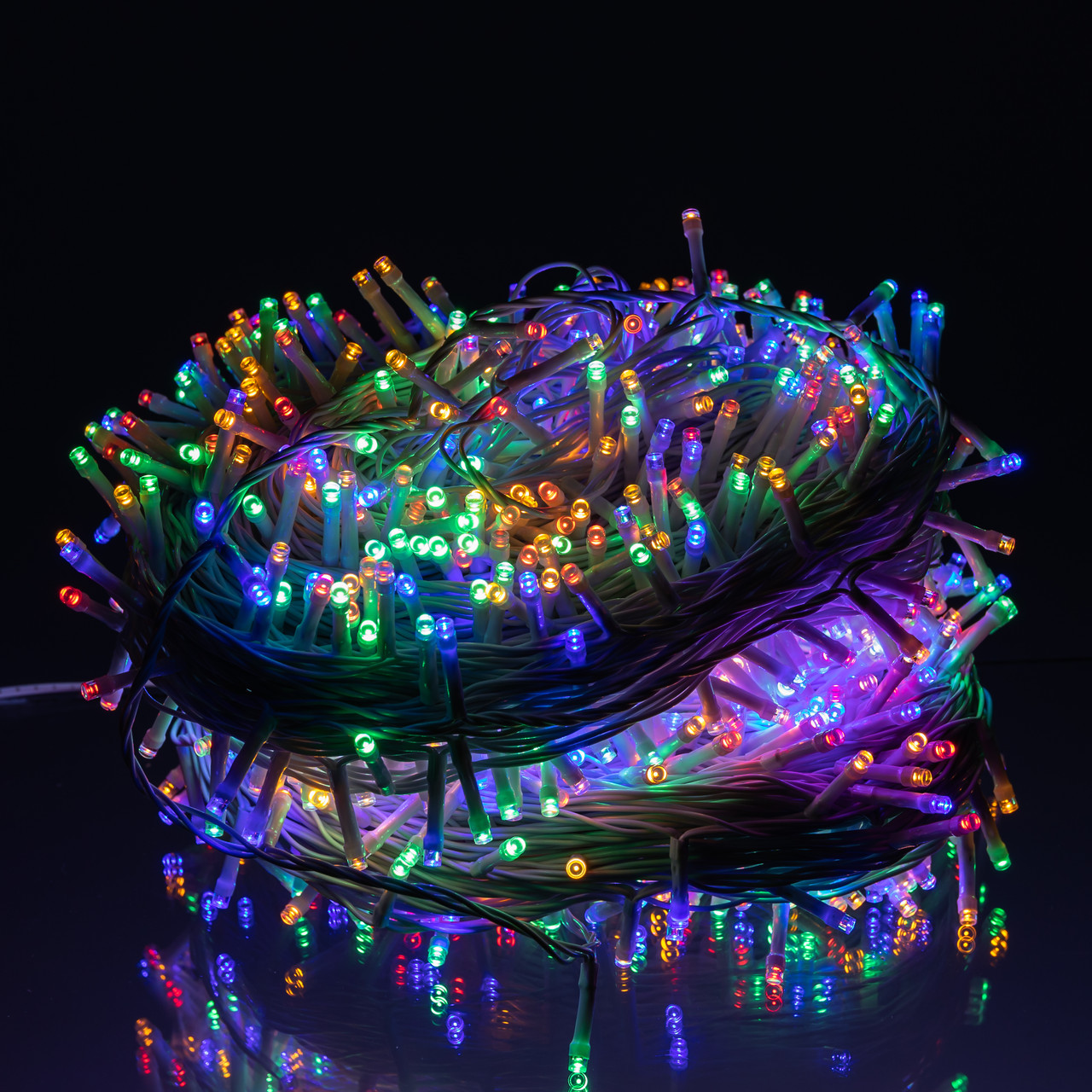 Гірлянда Різдвяна фея вулична 100 м 1000 LED білий провід Мультиколір CF1000L100MWML, фото 1