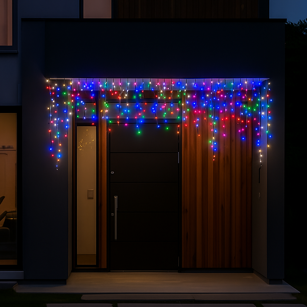 Новорічна гірлянда вулична Бахрома 6 м 105 LED білий провід Мультиколор 6MWMLNEW, фото 1