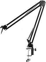 Пантограф для студійного мікрофона, настільна стійка тримач для мікрофону boom arm, фото 4