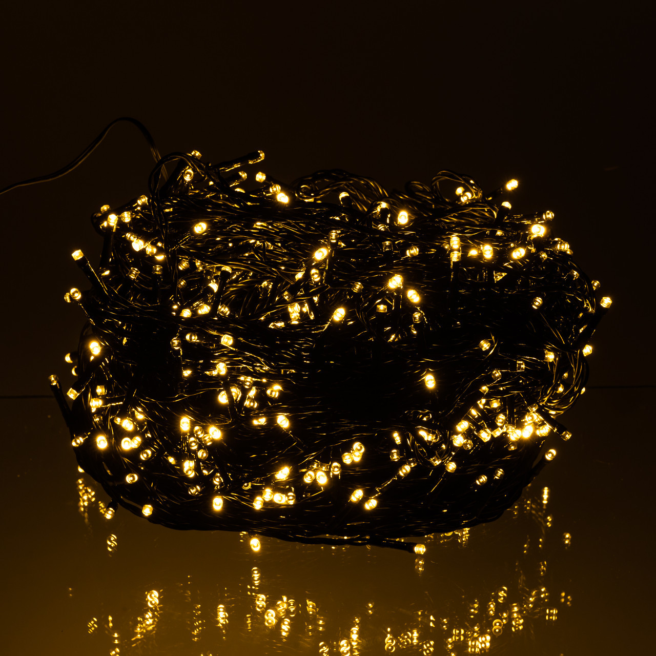 Гірлянда Різдвяна фея вулична 100 (м) 1000 LED чорний провід Жовтий CF1000L100MBY, фото 1