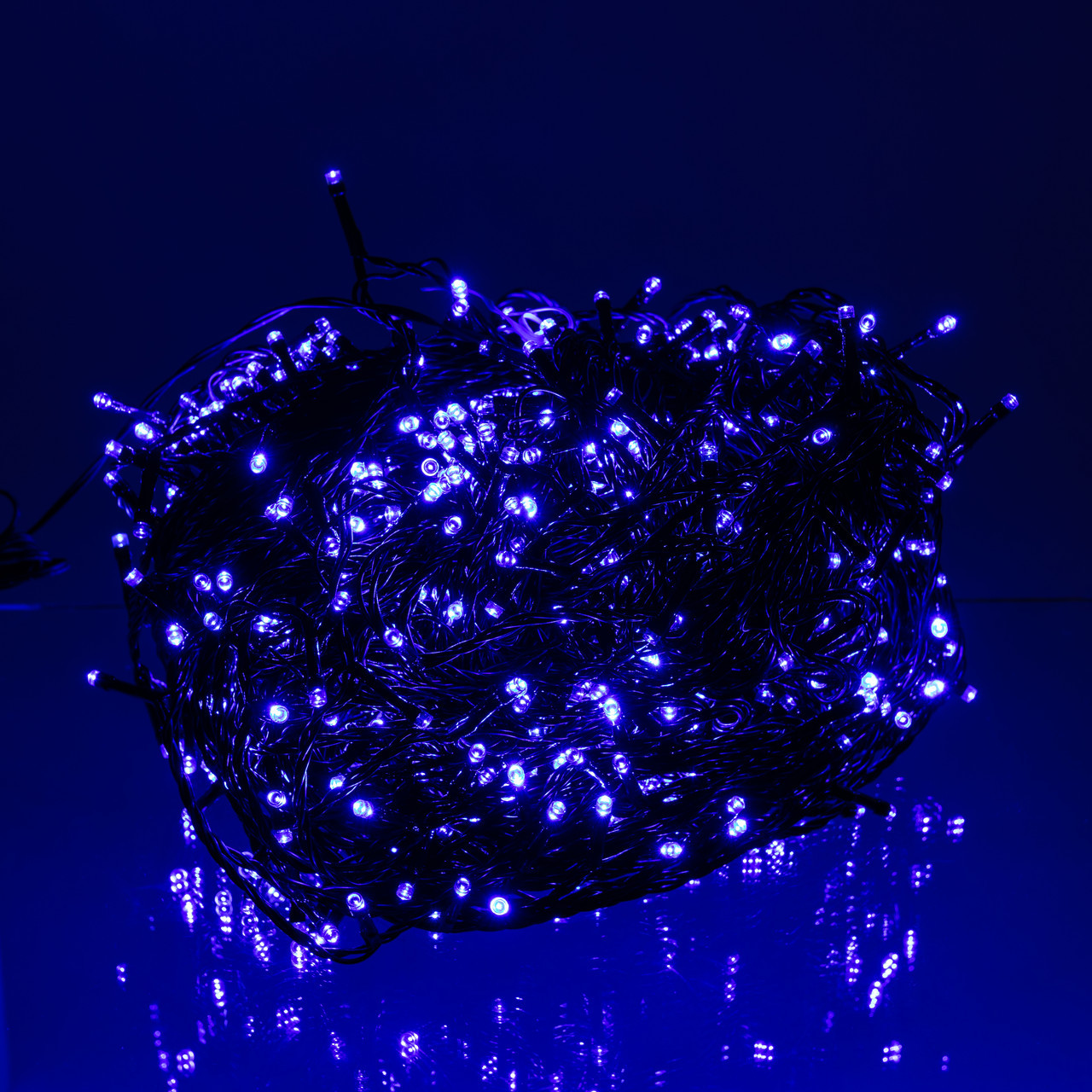 Гірлянда Різдвяна фея вулична 100 (м) 1000 LED чорний провід Синій CF1000L100MBBL, фото 1