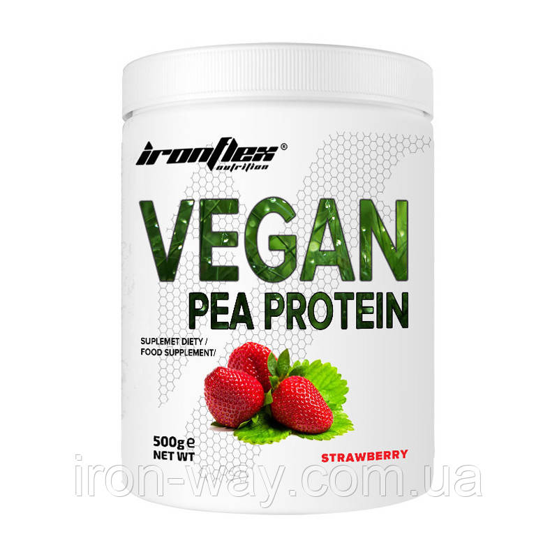 IronFlex Vegan Pea Protein (500 g, strawberry), фото 1