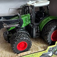 Трактор зелений 1:24 гумові колеса ківш рухомі елементи 27*15*12см (99-79 A), фото 7