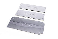 Накладки на внутрішні пороги (нерж) 3 шт, OmsaLine, Італійська нержавійка для Opel Vivaro 2001-2015 рр