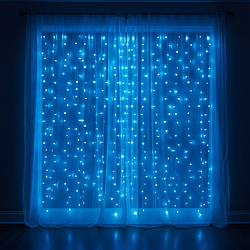 Гірлянда-штора GarlandoPro «Роса» 3×2 м, 200 LED, синя, 10 ліній, 8 режимів, 173302BL