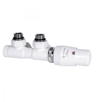 Комплект термостатичний Vario Term TWINS 50 мм, кутовий, правий, білий TSGS0206CFK/P