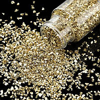 Скляна крихта металізована, колір "Золото світле", (уп. 30 г), пластикова коробка