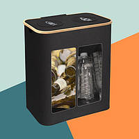 Контейнер для збору пляшок з 2 відділеннями чорний, 140 л для 60 депозитних пляшок