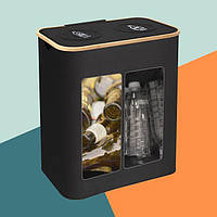 Контейнер для збору пляшок з 2 відділеннями чорний, 170 л для 100 депозитних пляшок