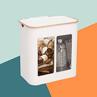 Контейнер для збору пляшок з 2 відділеннями білий, 140 л для 60 депозитних пляшок