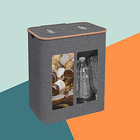 Контейнер для збору пляшок з 2 відділеннями сірий, 140 л для 60 депозитних пляшок