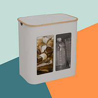 Контейнер для збору пляшок з 2 відділеннями Бежевий, 140 л для 60 депозитних пляшок