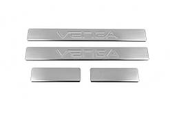 Накладки на пороги OmsaLine (4 шт., нерж.) для Kia Venga 2010-2019 рр