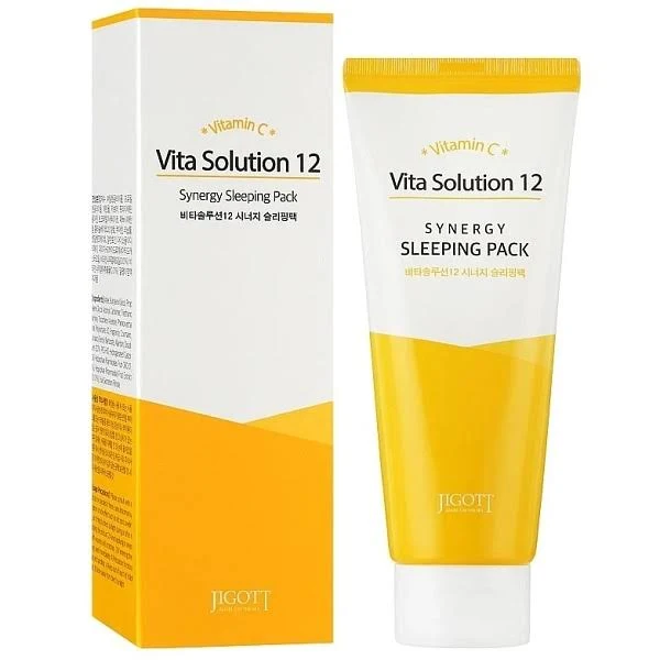 Вітамінна нічна маска Jigott Vita Solution 12 Synergy Sleeping Pack 180ml, фото 1