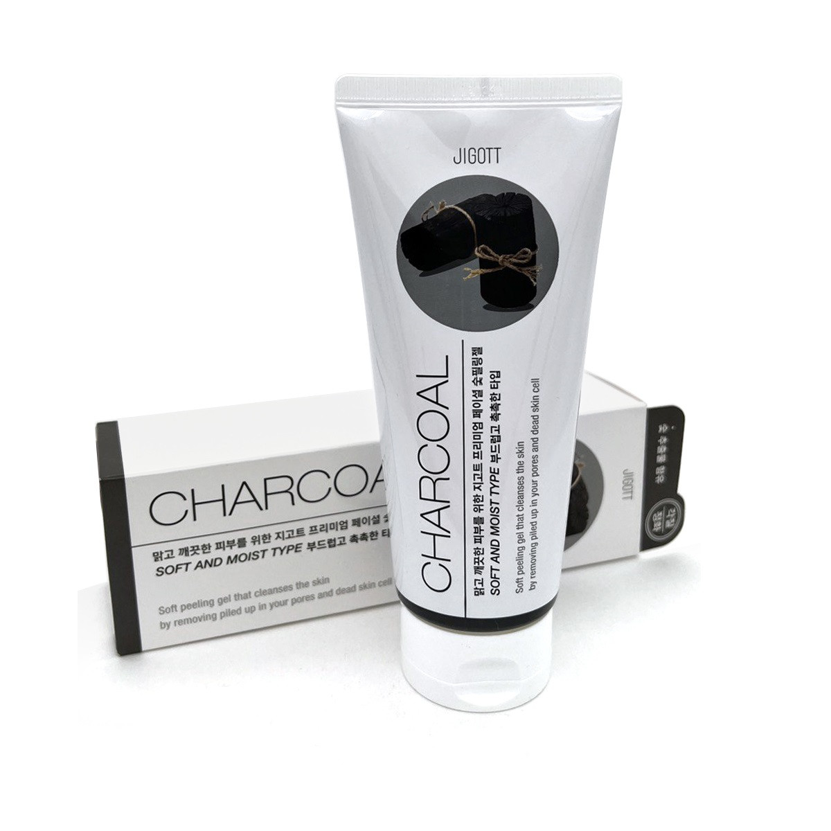 Пілінг-гель для обличчя Jigott Premium Facial Charcoal Peeling Gel 180ml, фото 1