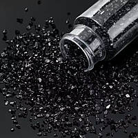 Скляна крихта металізована, колір "Чорний", уп. (30 г), пластикова коробка