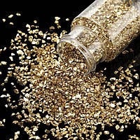 Скляна крихта металізована, колір "Золото", уп. (30 г), пластикова коробка