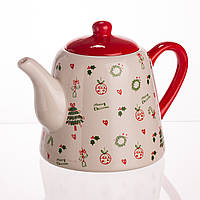 Порцеляновий чайник Merry Cristmas 1 літр CR-1-15