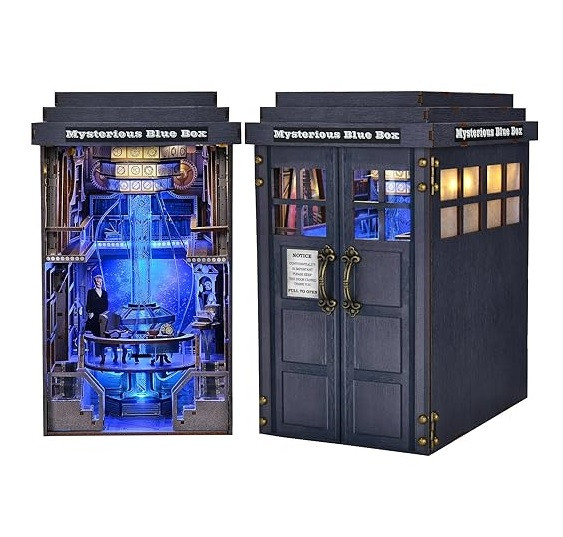 Бук Нук Таємнича Синя Скринька DIY Book Nook Mysterious Blue Box TARDIS Diorama CH-08, фото 1