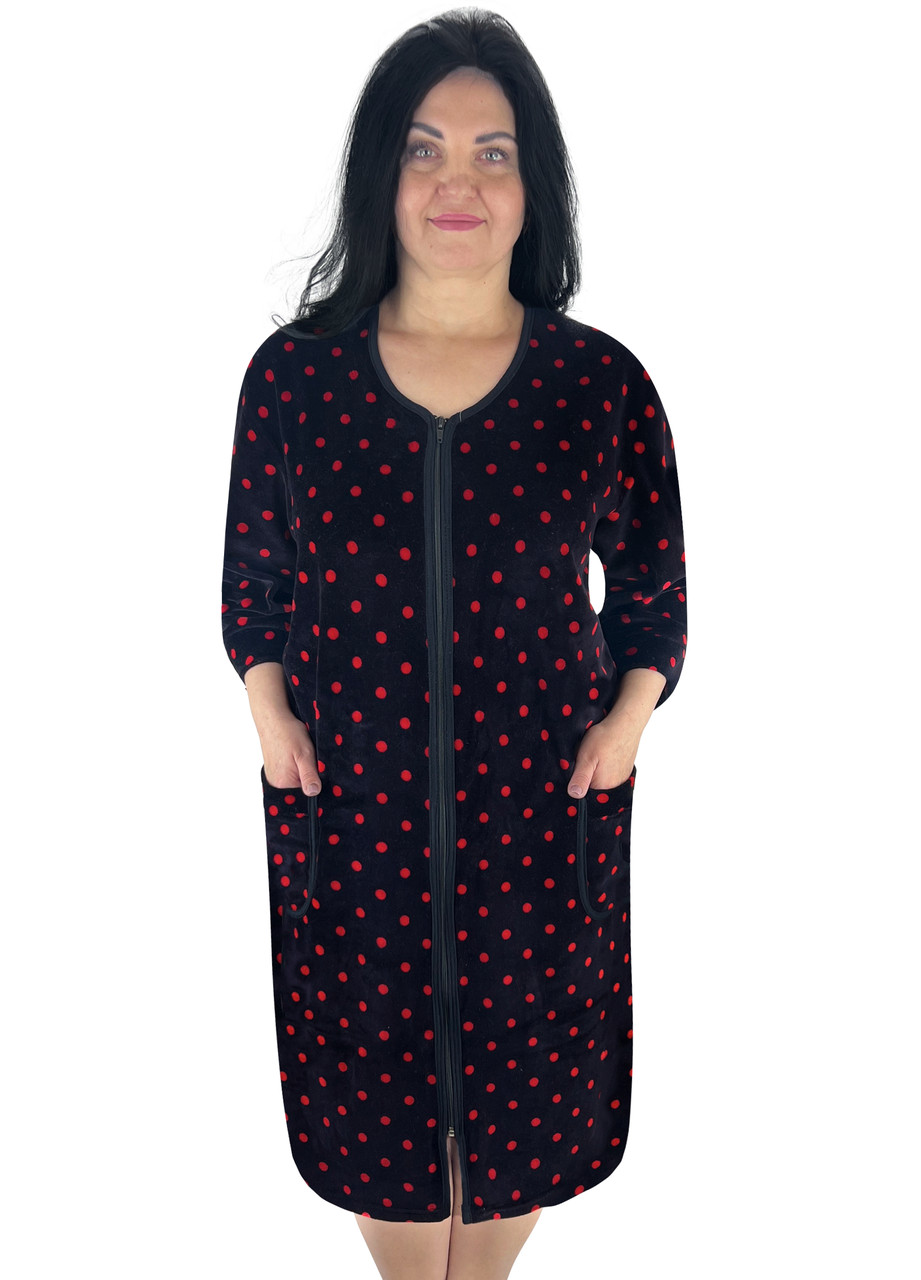 Халат жіночий Модельер 27958 50 Чорно-червоний (15562), фото 1