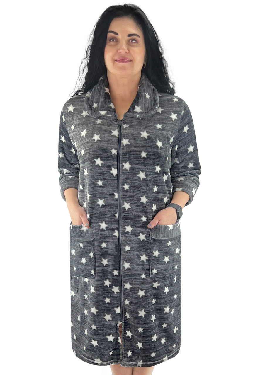 Халат жіночий Модельер 31594 64 Сіро-білий (17805), фото 1