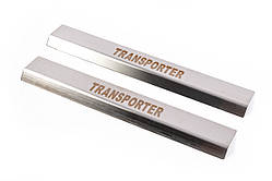 Накладки на карниз VIP (2 шт., нерж) Transporter для Volkswagen T6 2015-2024 рр