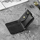 Шкіряний гаманець (портмоне) Comfort Black унісекс Crazy Horse з монетницею, фото 6