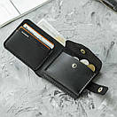 Шкіряний гаманець (портмоне) Comfort Black унісекс Crazy Horse з монетницею, фото 10