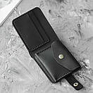 Шкіряний гаманець (портмоне) Comfort Black унісекс Crazy Horse з монетницею, фото 9