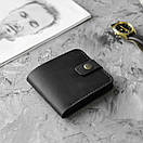 Шкіряний гаманець (портмоне) Comfort Black унісекс Crazy Horse з монетницею, фото 2