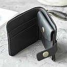 Шкіряний гаманець (портмоне) Comfort Black унісекс Crazy Horse з монетницею, фото 7