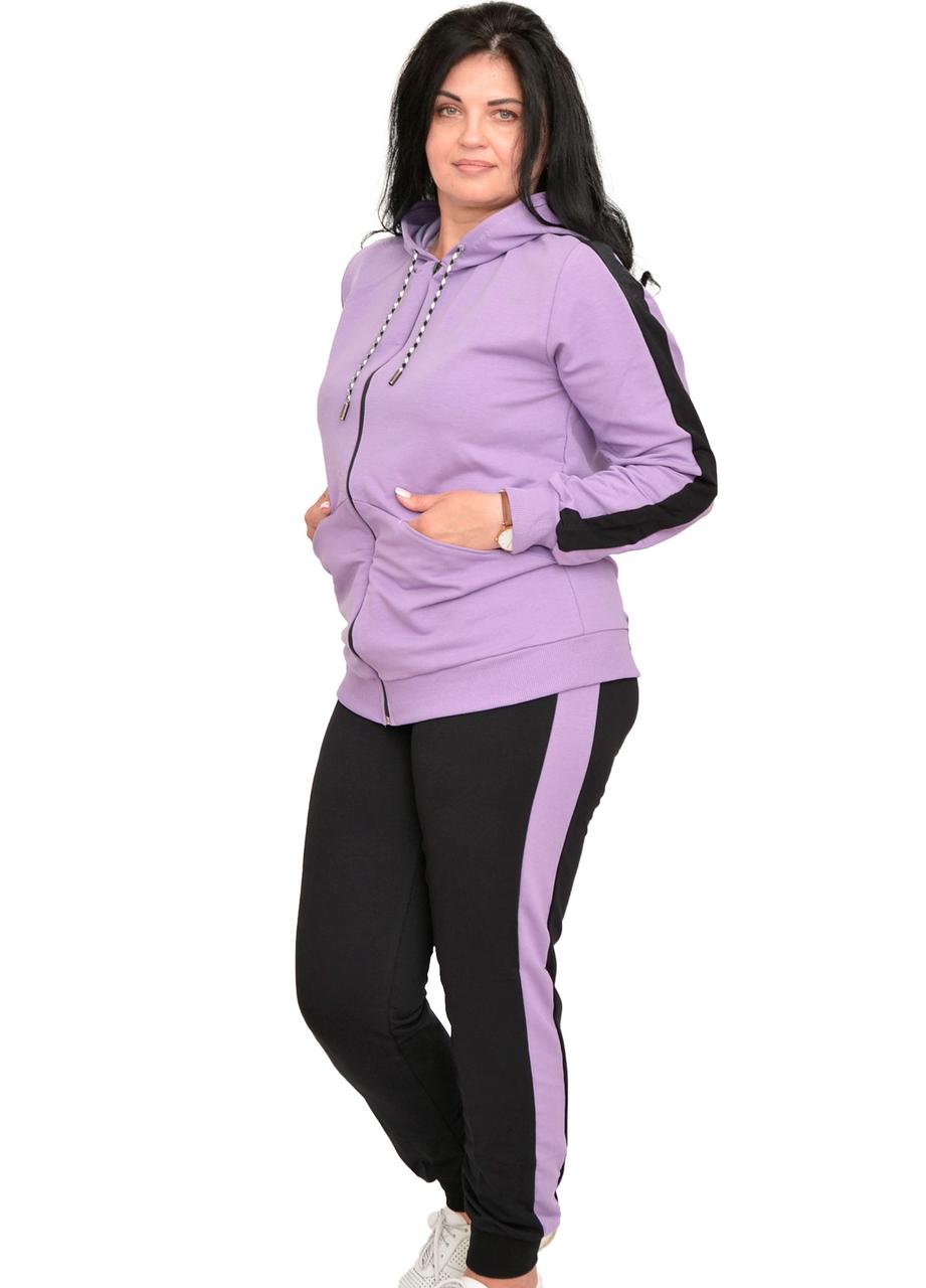 Спортивний костюм жіночий Модельер 24396 68-70 Бузково-чорний (13375), фото 1