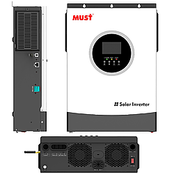 Гібридний інвертор, 3500 Вт, 3500 ВА, MUST PV18-3524 PREM WI-FI / Інвертор сонячний / Багаторежимний перетворювач енергії