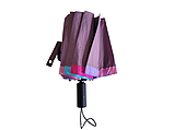 Парасолька жіноча автомат Frei Regen fcs 6002 на 16 карбонових спиць фрезовий з райдужною облямівкою смужкою, фото 3