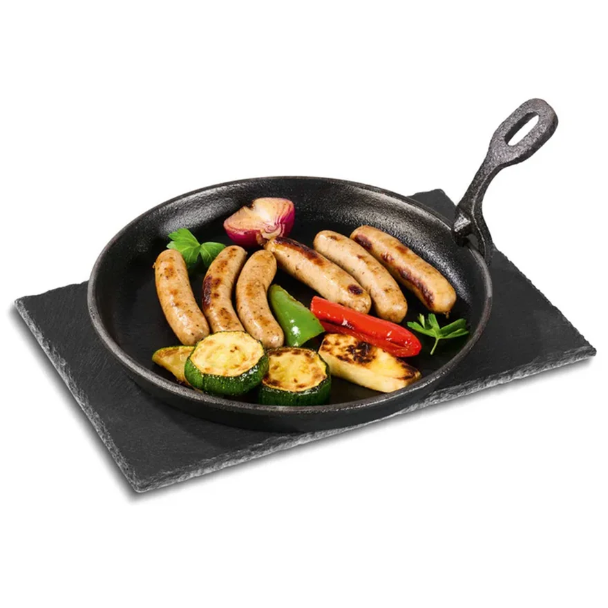 Чавунна сковорода GRILLMEISTER 22 см із підставкою з каменю HG11159C