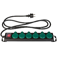 Подовжувач Parkside із захистом IP44 6 розеток 2 м 8503000221