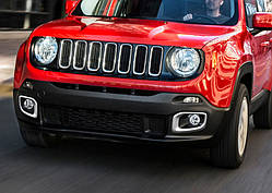 Хром на туманки 2014-2018 (2 шт нерж) для Jeep Renegade 2014- рр