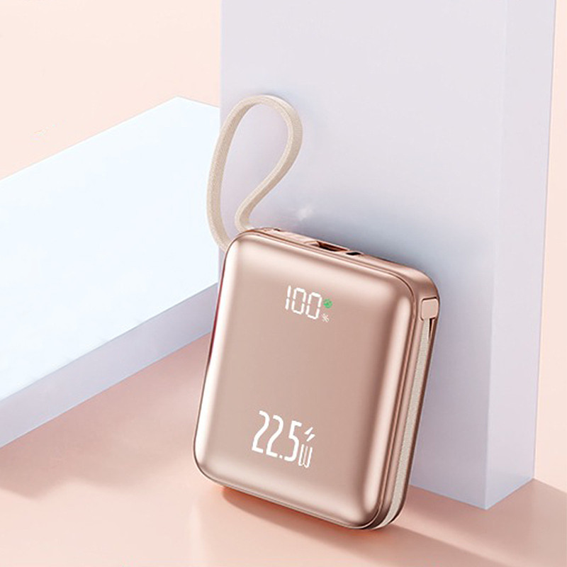 Повербанк з вбудованим кабелем, 20000 мАг. Золото