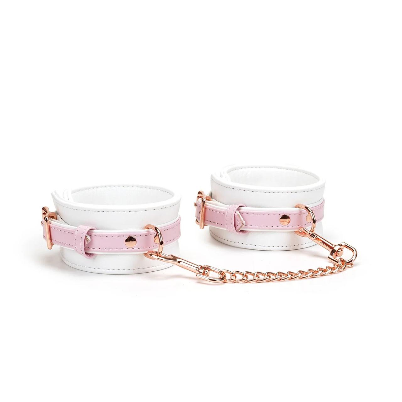 Наручники Liebe Seele White & Pink Fairy Goat Leather Hand Cuffs Кайф, фото 1
