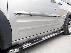 Молдинги на двері (4 шт., нерж.) Коротка, OmsaLine - Італійська нержавійка для Ford Connect 2006-2009 рр