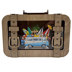 Дерев'яна скарбничка валіза "На подорож" Vladico 3240-15-005 розмір 24х17 см, Toyman