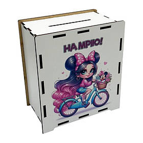 Дерев'яна скарбничка "Дівчинка з бантиком" Vladico 3240-21-005 на мрію 200 днів, Toyman