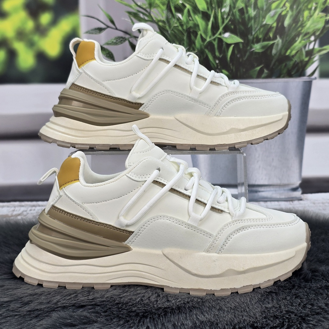 Кросівки жіночі Swin білі демісезонним на об'ємній підошві 4359, фото 1