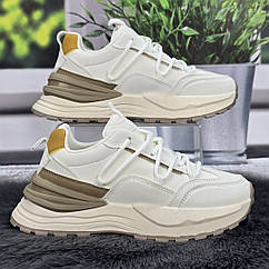 Кросівки жіночі Swin білі демісезонним на об'ємній підошві 4359